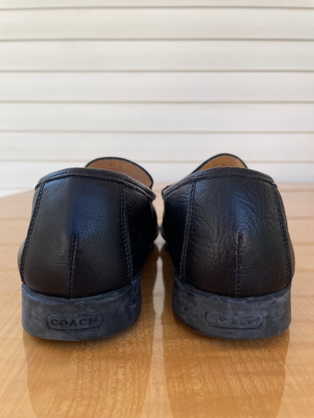 Coach Lawson Men’s Black Leather Slip-On Loafers Size 9.5D Made in Italy - Picture 4 of 9